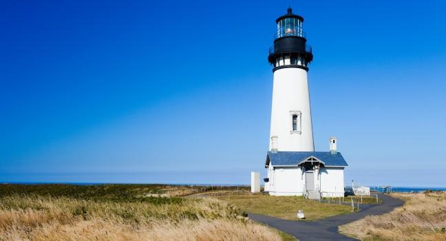 Yaquina Head Lighthouse in Newport Oregon USA, Oregon Coast.
