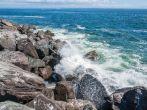 View from the Rock Jetty on a Clear Sunny Day at Ocean Shores Washington USA