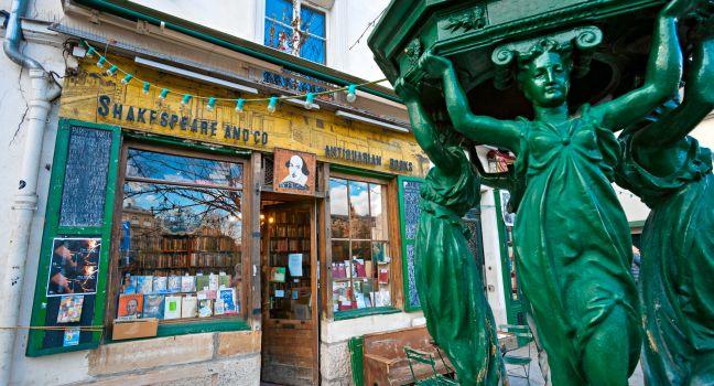 PARIS-DECEMBER 11: The Shakespeare and Co. bookstore on December 11, 2012 in Paris, Opened in 1951 by George Whitman near Notre Dame,is a reading library, specializing in English-language literature.