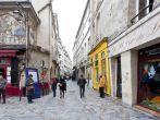Jewish quarter of Le Marais. The rue des Rosiers is a major centre of the Paris Jewish community in Paris, France on March 6, 2013.