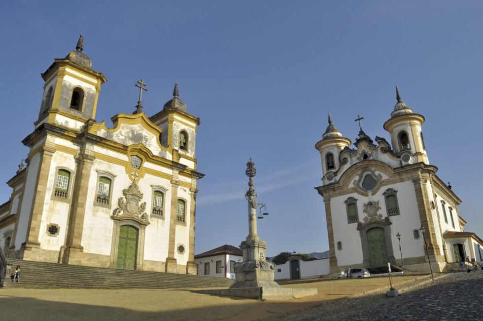 Churchs in square - Mariana - Minas Gerais - Brazil; 
