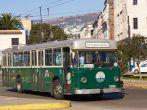 VALPARAISO, CHILE - MAY 16, 2014: Historic trolley bus in the UNESCO world heritage city of Valparaiso in Chile