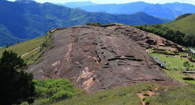  View of  sculpted fort,El Fuerte Archaeological Ruins near Samaipata, Bolivia,