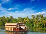 Houseboat on Kerala backwaters. Kerala, India. 