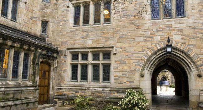 Yale University campus at evening, New Haven, Connecticut; 