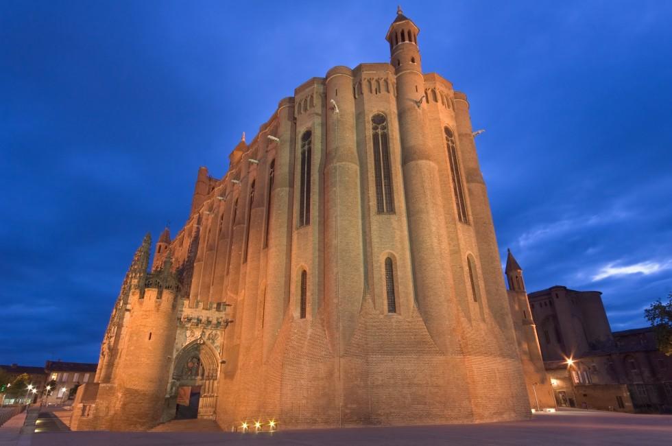 Cathedral of Albi after sunset.