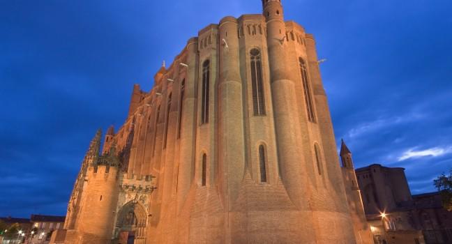 Cathedral of Albi after sunset.