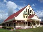 Very big church in Lautoka and clouds on the sky, Fiji; 