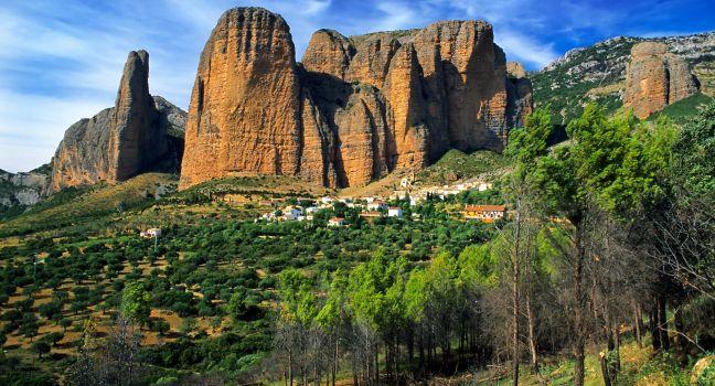 View of Mallos de Riglos, in Huesca, Spain