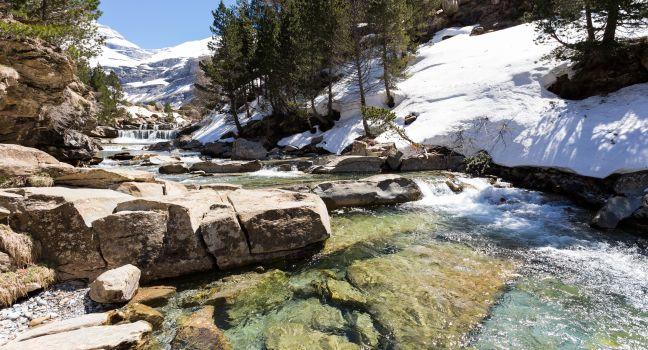 Gradas de Soaso. Waterfall in the spanish national park Ordesa and Monte Perdido, Pyrenees