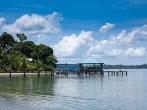 House and jetty in Isla Colon Panama; 