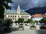 Townhall of Bad Reichenhall in Germany with thunderclouds