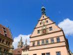Historic Town Hall and Meistertrunk clock of Rothenburg ob der Tauber, Germany