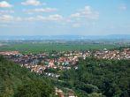 A view over Bad D&#xfc;rkheim and the towns in the distance from the Limburg Closter.