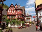 The oldest house (Altes Haus) in the town of Bacharach, Germany. Built in 1368 of timber-frame construction. Photo taken: August 10, 2012.