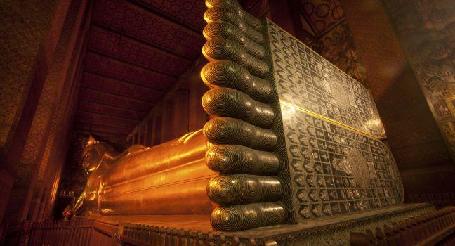 Reclining Buddha, Wat Pho, The Old City, Bangkok, Thailand, Asia.