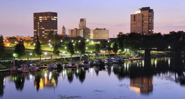 Downtown Augusta, Georgia sits on the Savannah River and is the second most populous city in the state with nearly 200,000 residents.