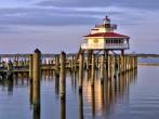The Choptank River Lighthouse, located on the Choptank River near Cambridge, Maryland on the Maryland Eastern shore.