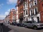 London, residential street with small apartment buildings.