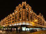 LONDON, UK - SEPTEMBER 25, 2014: The famous Harrods department store in the evening of September 25, 2014 at Knightsbridge in London, UK. Harrods is the biggest department store in Europe and offers