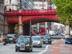 LONDON, UK - SEPTEMBER 19, 2015: Holborn Viaduct, 1863-1869. Building cost was over £2 million (over £165 million in 2014).