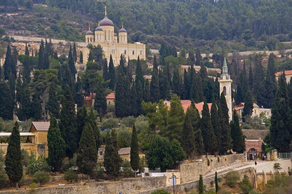 A view to Ein Kerem in Jerusalem. Ein Kerem is a picturesque neighborhood nestled in the hills of southwest Jerusalem, Israel. 