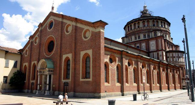 Exterior, Santa Maria delle Grazie, Milan, Milan, Lombardy, and the Lakes, Italy, Europe.