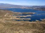Aerial view of the popular recreation spot Lake Pleasant, Arizona.