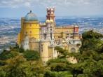 Panorama of Pena National Palace in Sintra, Portugal. UNESCO World Heritage Site and one of the Seven Wonders of Portugal; 