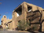 Museum of Art in Santa Fe New Mexico with adobe style architecture.