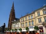 OSIJEK, CROATIA - July 19: Main square with the cathedral at July 19, 2013 in Osijek, Croatia. Osijek is the capital city of Slavonia, with mixed Hungarian - Croatian architecture.; Shutterstock ID 147064787; Project/Title: Fodor's Croatia ebook; Viking Li
