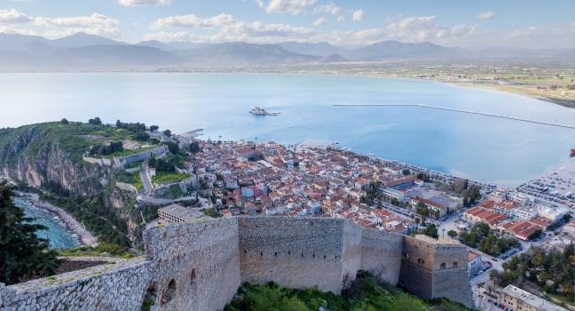 Nafplio view, Peloponnese, Greece; 