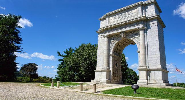 National Memorial Arch, Valley Forge National Historical Park, Valley Forge, Brandywine Valley, Pennsylvania, USA.