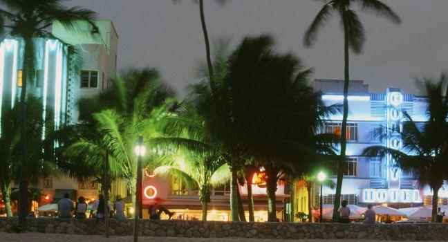 The moist tropical breeze of the south beach night life with Latin rhythms and the glow of neon.