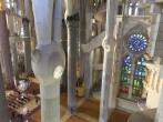 Architecture detail of windows, ceiling and pillars in La Sagrada Familia, Barcelona by Gaudi