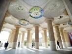 Hipostyle hall at Parc Guell by Antoni Gaudi. Barcelona, Spain.