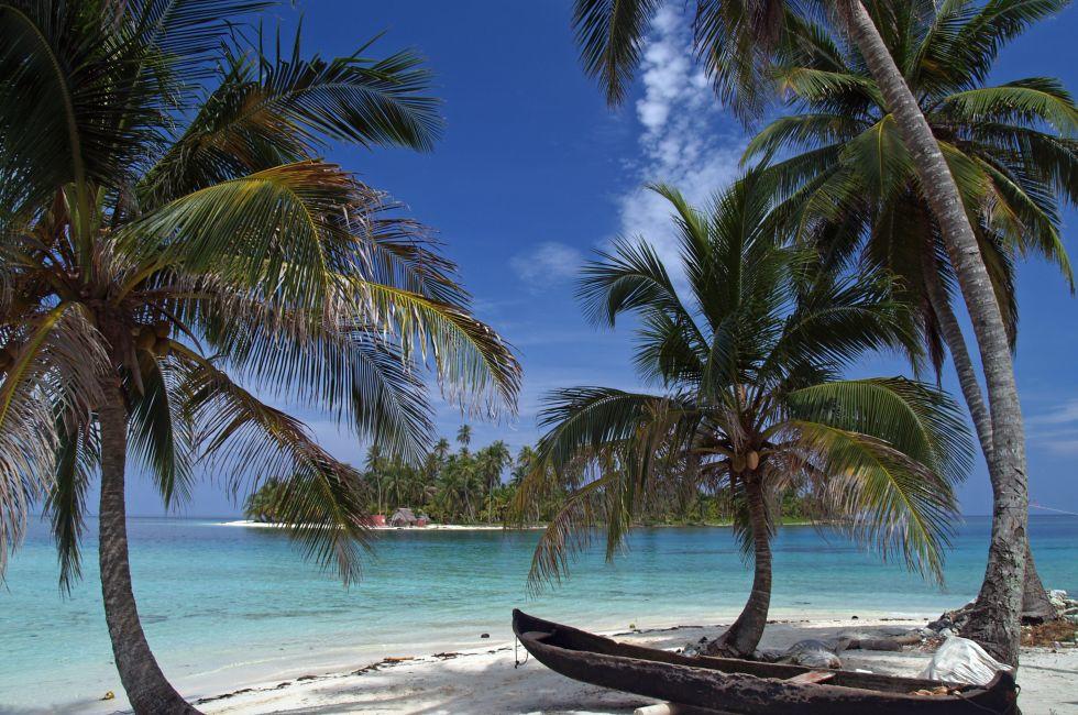 Tropical white sand beach in panama
