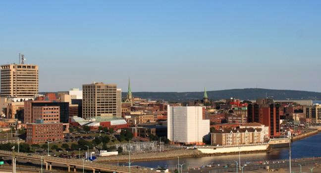 City view of dowtown area of Saint John, New Brunswick, Canada; 