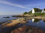 At sunrise, a small chapel in Charlevox.