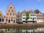 Old house on the habour of the Dutch historic town Hoorn.