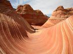 Vermilion Cliffs National Monument; hiker at the "Wave"; 