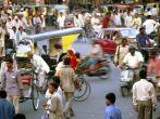 Navigating trafic downtown Jaipur, Rajasthan, India