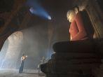 BAGAN, MYANMAR - FEBR. 14: Unidentified man is respecting Buddha statue inside the Pagoda on februari 14 2011 Bagan, Myanmar. 89% of the Burmese population is Buddhist.