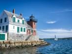 Rockland Harbor in Maine, USA.