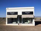 VALENTINE,TX,USA-MAY 30: The Marfa Prada sculpture sits on a desolate stretch of US route 90 on May 30, 2013. Prada Marfa is a permanently installed sculpture by artists Elmgreen and Dragset.; Shutterstock ID 140613175; Project/Title: AARP; Downloader: Fod