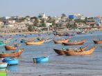 Mui ne fishing village in Vietnam at a sunny day.