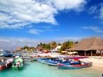 Isla Mujeres island dock port pier colorful Mexico Cancun.