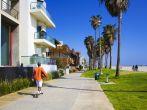 Venice Beach, sand and palmtrees, Los Angeles.