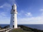 Cape Otway Lighthouse with a clear blue sky, Great Ocean Road, Australia