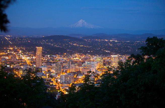 Portland at night